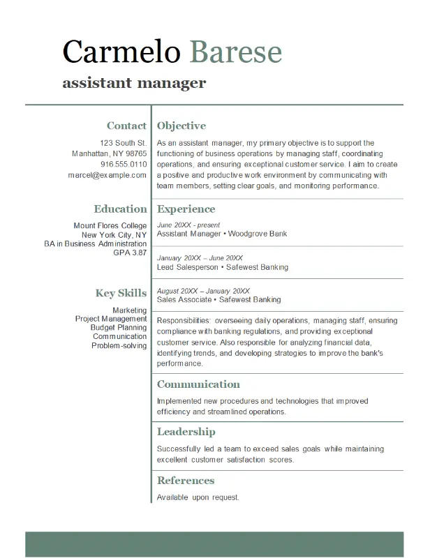 Grundlæggende moderne CV skabelon