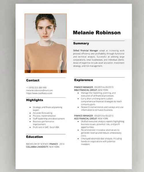 Creative Profile CV template