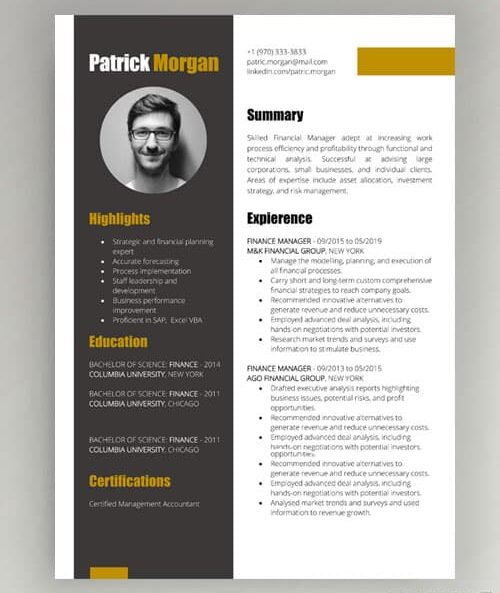 Minimalistisk kandidat CV skabelon