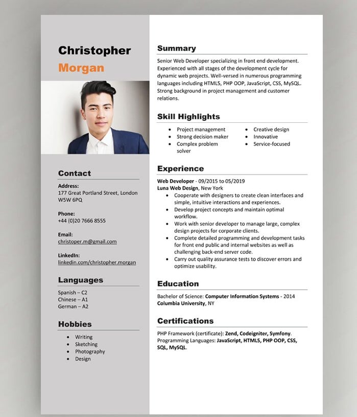 Kreativ innovator CV skabelon