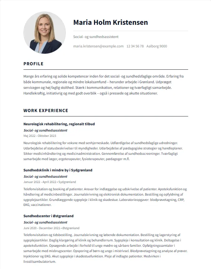 Klassisk CV-skabelon
