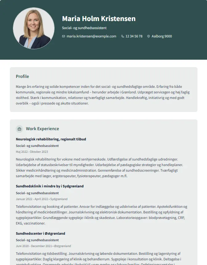 Kreativ CV-skabelon