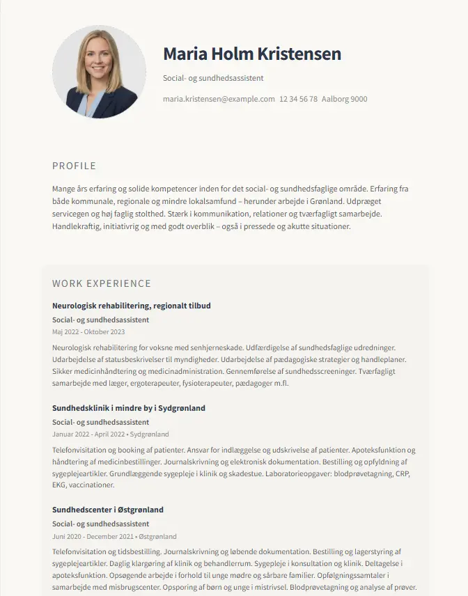 Minimalistisk CV-skabelon