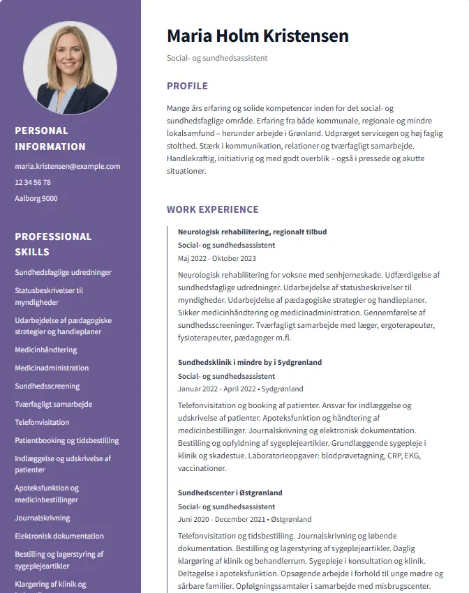 Moderne CV-skabelon