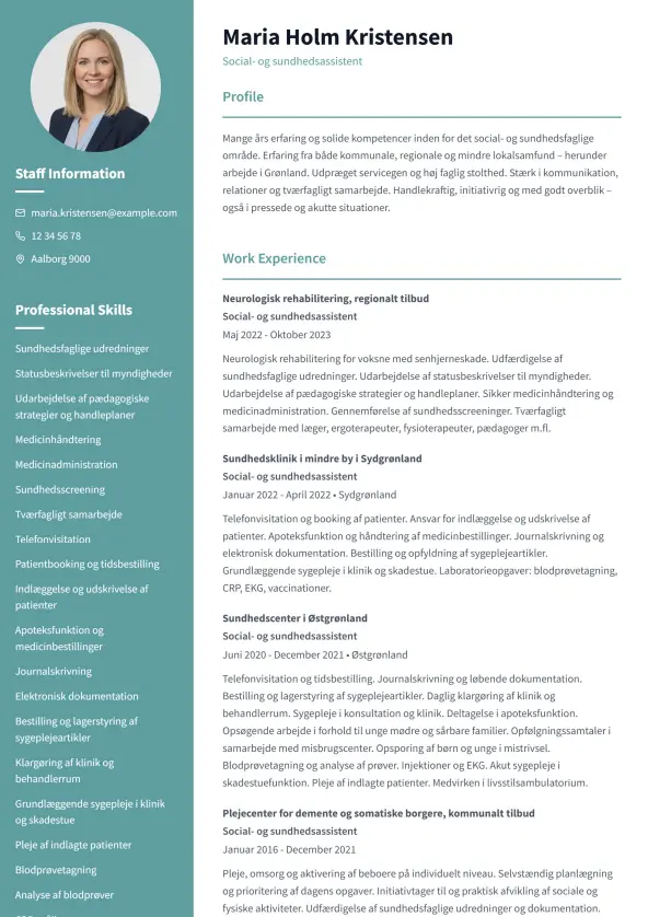 Professionel CV-skabelon
